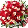 100 Multicolored Roses Bouquet
