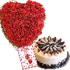 Roses Heart With Cake